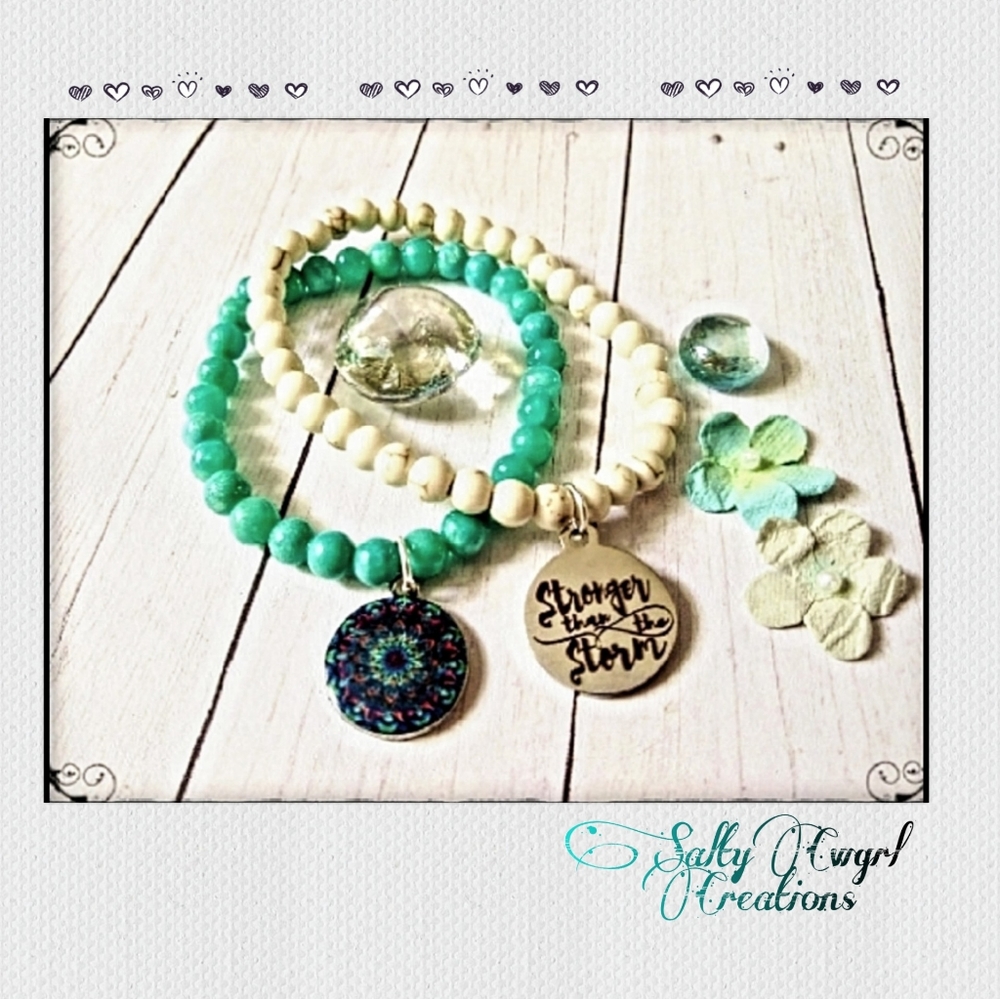 Boho Positive Vibes Bead Charm Bracelet
